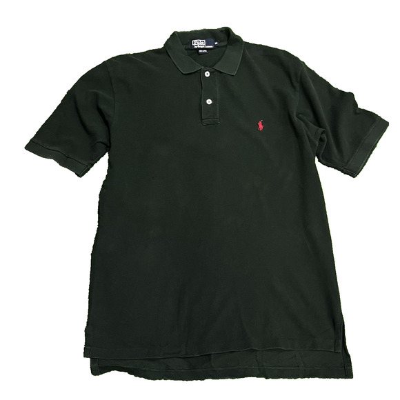 POLO by RALPH LAUREN Vintage Polo Green with RED HORSE Single Stitch Medium - Picture 1 of 7